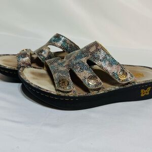 Alegria Venice Dinah Fawn Dottie Leather Slides Strappy Sandals Shoe Sz 39 9/9.5